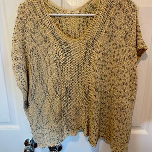 Mystree S/M oatmeal dolman short sleeves sweater